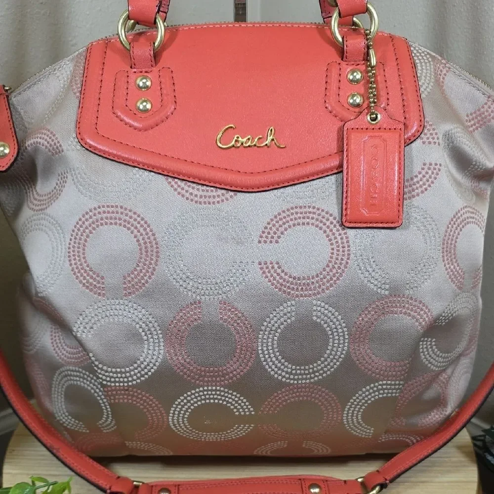Coach Ashley Dotted Op Art Tote & Matching Wallet